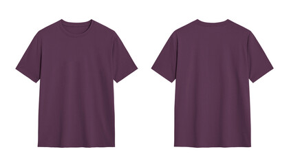 Purple T shirt Mockup, Front and Back Views