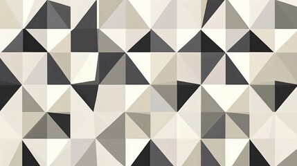Abstract geometric pattern of white, black, and gray triangular shapes.