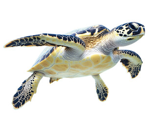 a sea turtle swimming in the water