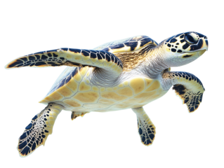 a sea turtle swimming in the water