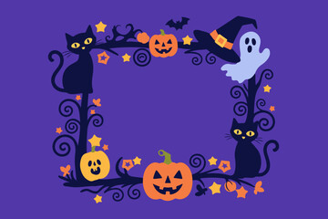 halloween symbols frame