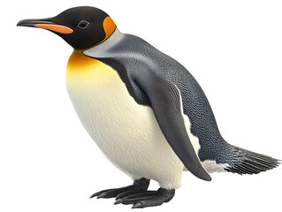 a penguin standing on a white background