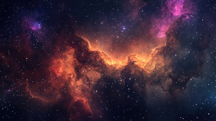 Fototapeta premium Interstellar dust cloud obscuring a distant starfield