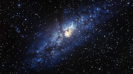 Obraz premium Far-off galaxy viewed through a telescope with a clear, dark sky