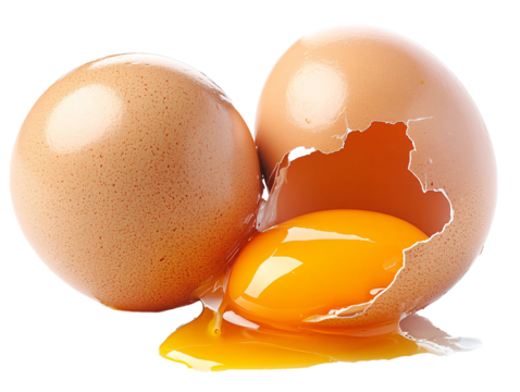 a broken egg with yolk