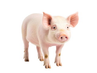 a pig standing on a white background
