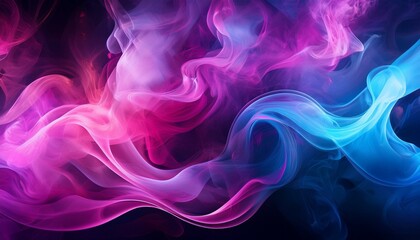 Obraz premium Abstract multicolored swirling fume background. Pink, purple and blue hookah smoke backdrop