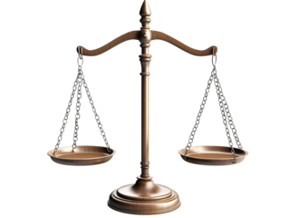 a balance scale with two plates