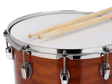 a drum with drumsticks on it