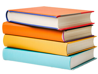 a stack of books with different colors