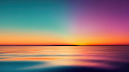 Fototapeta premium Gorgeous sky and ocean with gradient colors, background illustration