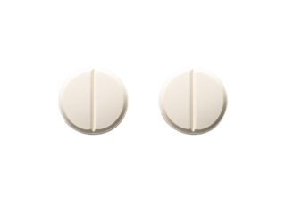 two white pills on a white surface