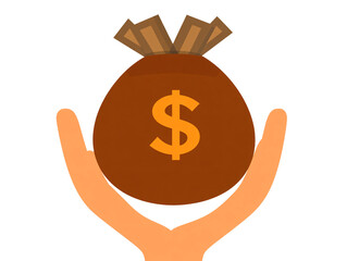 a hand holding a bag of money