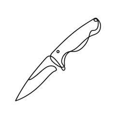 Obraz premium A knife is shown in a black and white drawing. The knife is long and thin with a pointed tip. The knife is drawn in a very simple and clean style, with no shading or detail