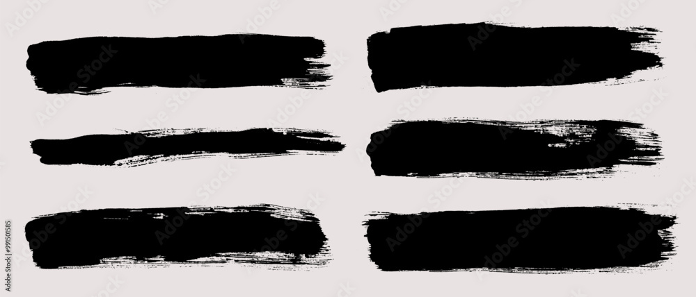 Aufkleber brush strokes vector. painted rectangles collection. grunge long text boxes or textured backgrounds 