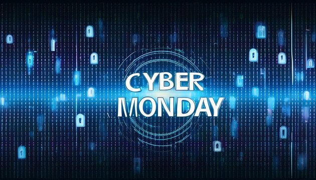 Binary-inspired background for cyber monday deals and offers