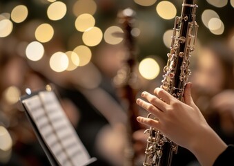 Musician playing the oboe