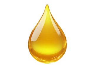 a drop of oil on a white background