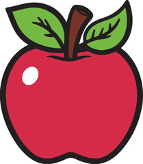 Red apple icon design vector art illustration