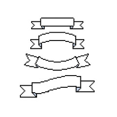 badge ribbon vector pixel art