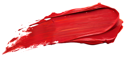 Red smear of paint isolated on transparent background