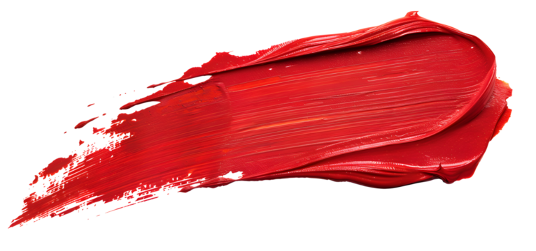 Red smear of paint isolated on transparent background - Powered by Adobe