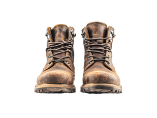 a pair of brown boots