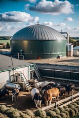 Biogas plant, renewable energy, agriculture, farm, cows, livestock, green energy, sustainable, bioenergy, energy, environment, nature, rural, countryside, farming