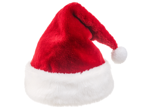 a red and white santa hat