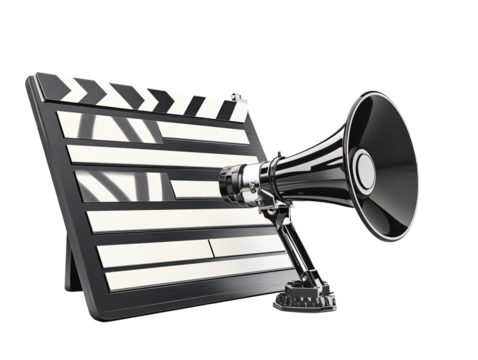 a megaphone on a stand