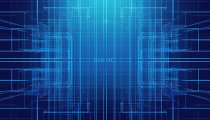 Obraz premium blue geometric shape abstract technology background