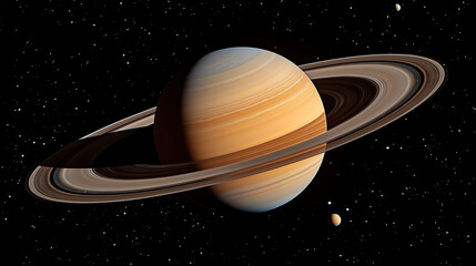 beautiful planet with ring in space, scientific background