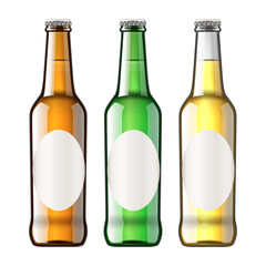 Bottle glass. Beer. Water. Isolated on the white background. Vector