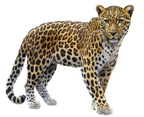 a close up of a leopard