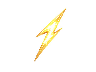a gold lightning bolt on a white background