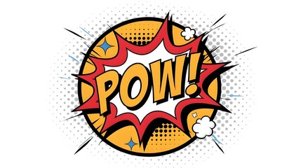Obraz premium Comic Book Pow Speech Bubble Illustration