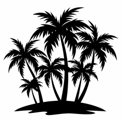 Fototapeta premium silhouette of palm trees