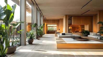 Spacious open office with natural light and minimalist decor