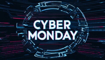 Cyber monday deals featuring a twisted glitch style and modern animation designs. Visuals for e-commerce