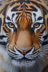 Realistic Acrylic Paintings on canvas a portrait of a Bengal tiger in profile