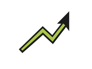 a green arrow pointing up