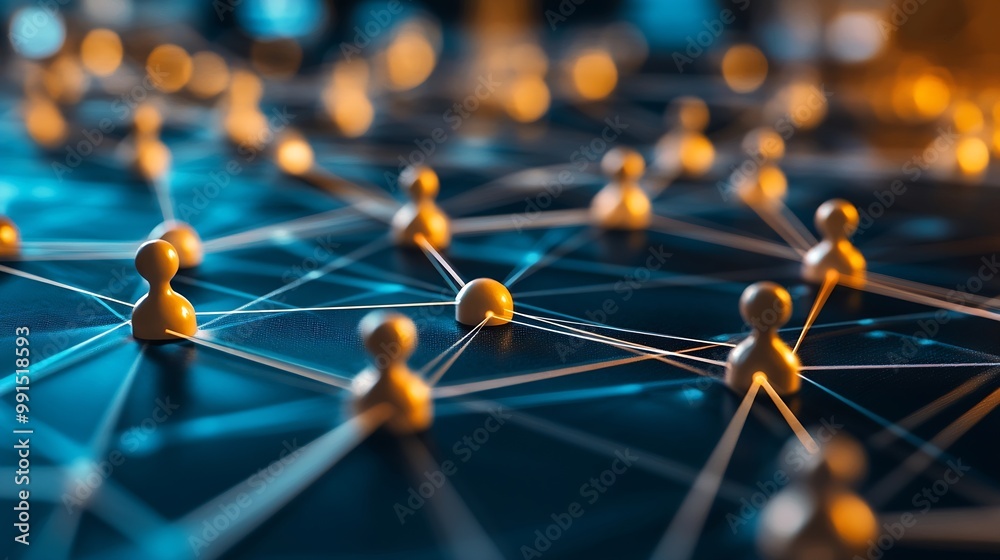 Aufkleber Business ecosystems and partnerships concept Business collaboration strategies The value of network and solution of creating new opportunities  Task relations collaboration team buildi : Generative AI