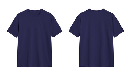 Two blank navy blue t shirts for mockup and design purposes