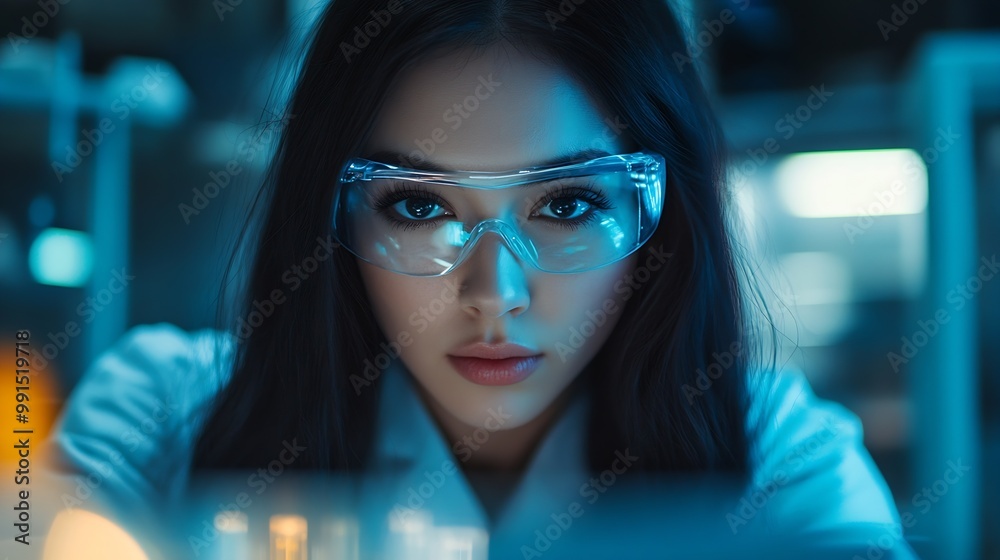 Leinwandbilder ai engineering female stem engineer using artificial intelligence to design micro electronics in the