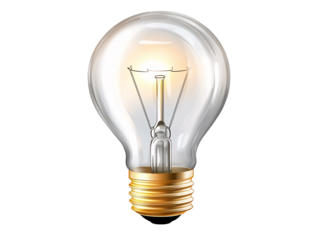 a light bulb with a light on