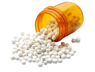 a close-up of a bottle of pills