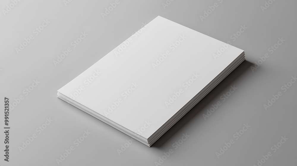 Poster blank portrait mockup paper brochure magazine isolated on gray changeable background white paper iso