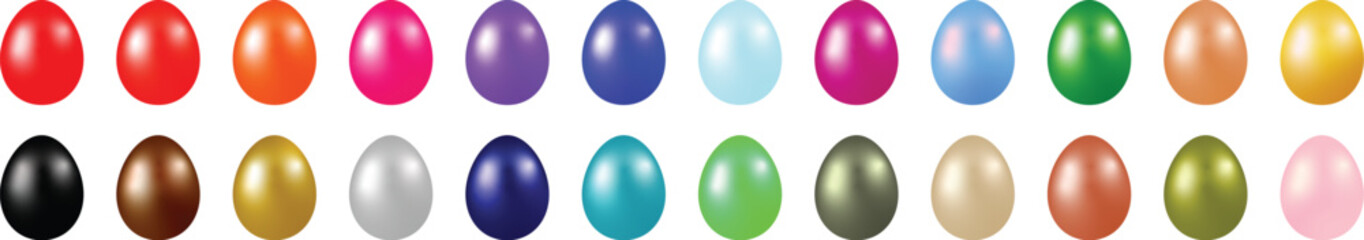 A beautiful, multicolored set of Easter eggs.