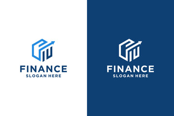 financial growth logo design vector