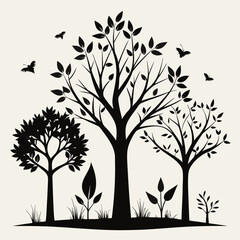 Obraz premium vector tree silhouette